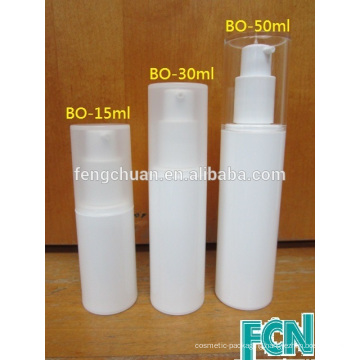 White plastic cosmetic dispenser empty pump airless lotion bottle